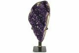 Amethyst Geode With Metal Stand - Uruguay #152388-1